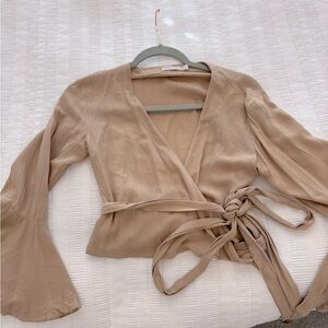 Wrap crop blouse